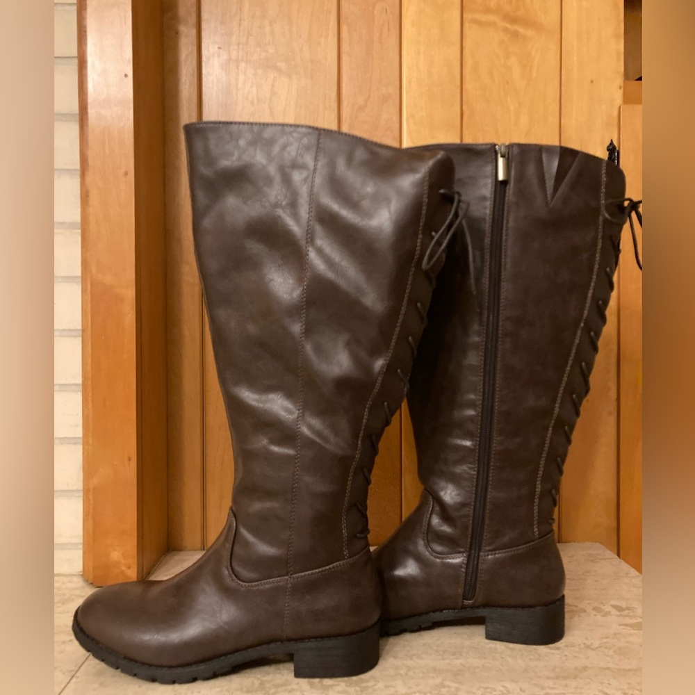 The Charleston by Comfortview Tall Lace-Up Wide Calf Boots Western Streetwear - Picture 9 of 14